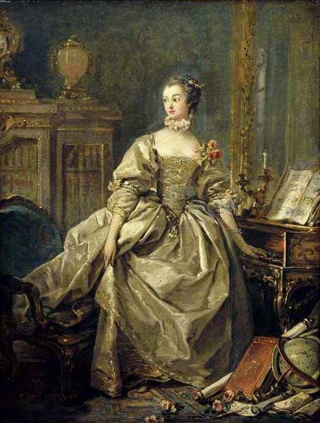 Francois Boucher Madame de Pompadour, la main sur le clavier du clavecin (1721-1764)